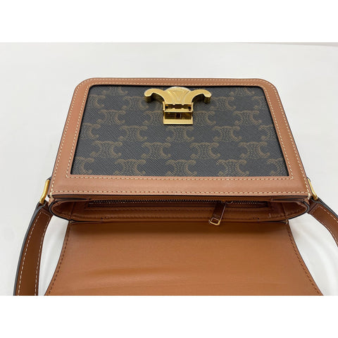 CELINE teen Shoulder Bag Brown WS32003