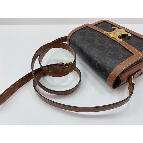 CELINE teen Shoulder Bag Brown WS32003