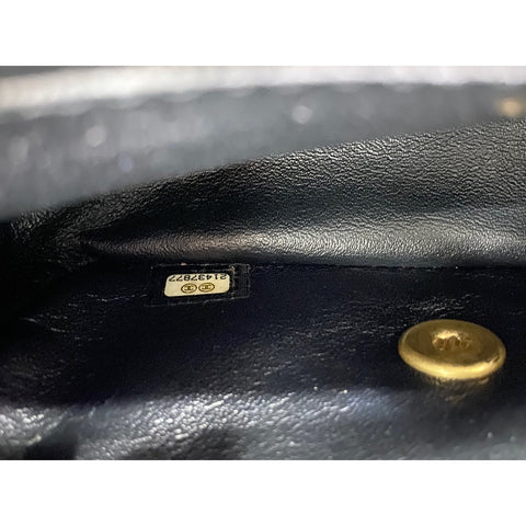 CHANEL Caviar Skin Mini Matelasse Shoulder Bag black WS32012