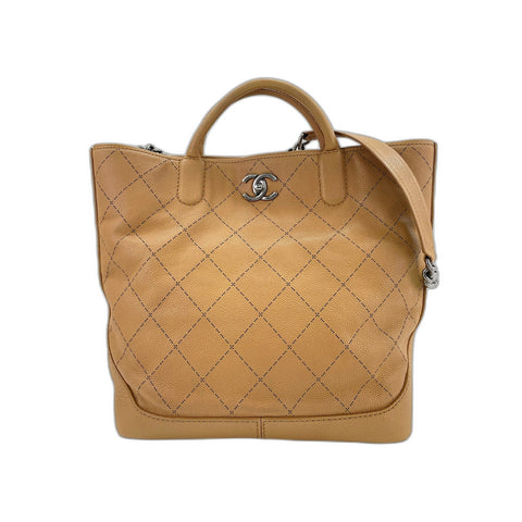 CHANEL 2WAY Tote Bag beige WS32015