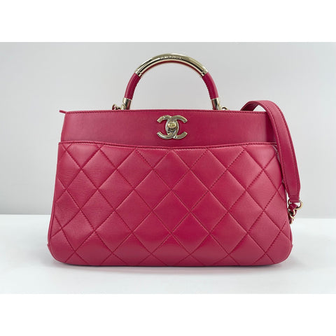 CHANEL 2-Way Matelass Handbag Red WS32029