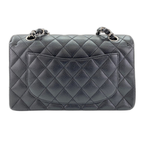 CHANEL Caviar Skin Matelasse23 Double Flap Shoulder Bag black WS32031