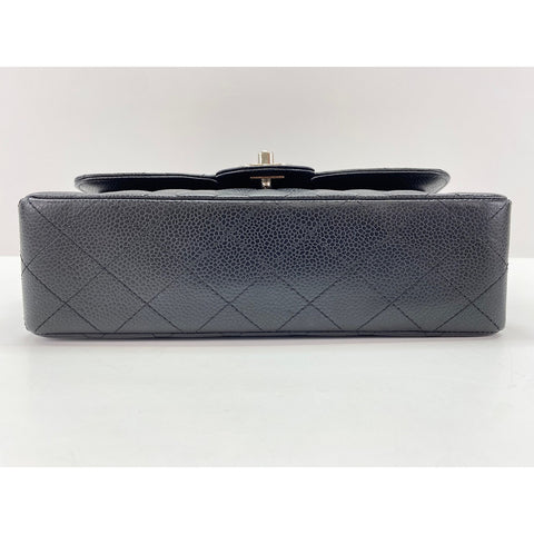 CHANEL Caviar Skin Matelasse23 Double Flap Shoulder Bag black WS32031