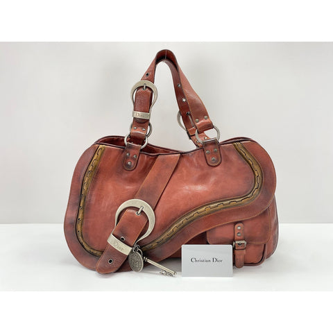 Christian Dior Gaucho Handbag Brown WS32033
