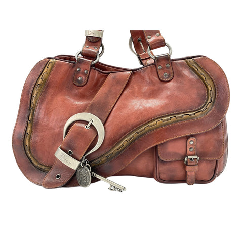 Christian Dior Gaucho Handbag Brown WS32033