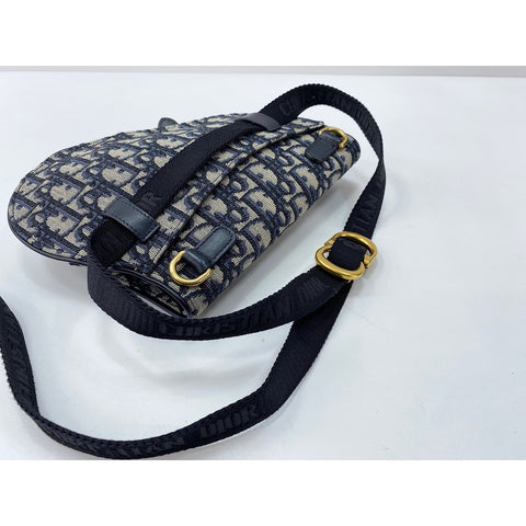 Christian Dior saddle Shoulder Bag Navy WS32034