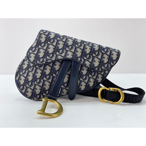 Christian Dior saddle Shoulder Bag Navy WS32034