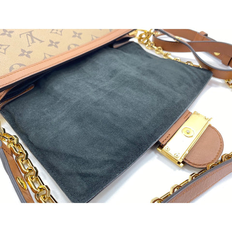 LOUIS VUITTON Reverse Dauphine MM Shoulder Bag Brown WS32039
