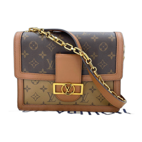 LOUIS VUITTON Reverse Dauphine MM Shoulder Bag Brown WS32039