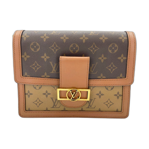 LOUIS VUITTON Reverse Dauphine MM Shoulder Bag Brown WS32039
