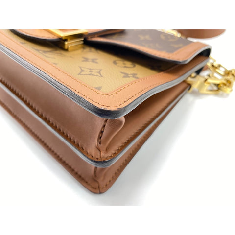 LOUIS VUITTON Reverse Dauphine MM Shoulder Bag Brown WS32039