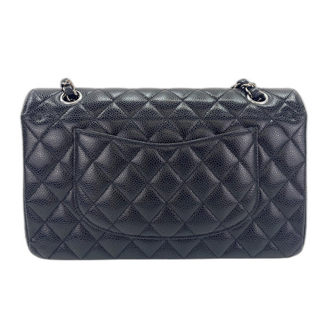 CHANEL Caviar Skin Matelasse 25 Double Flap Shoulder Bag black WS32041