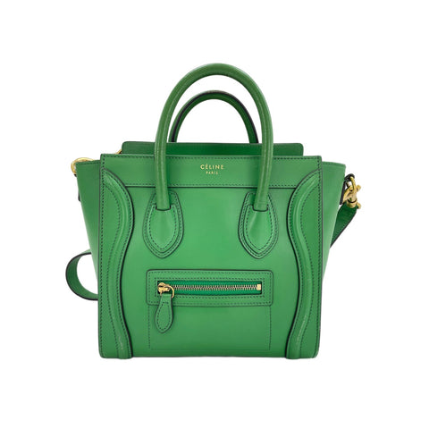 CELINE 2WAY Luggage Nano Handbag green WS32046