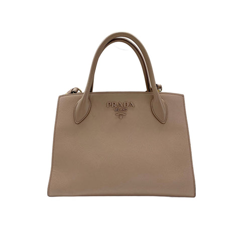 PRADA 2WAY Monochrome Handbag beige WS32047