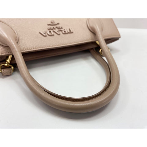 PRADA 2WAY Monochrome Handbag beige WS32047
