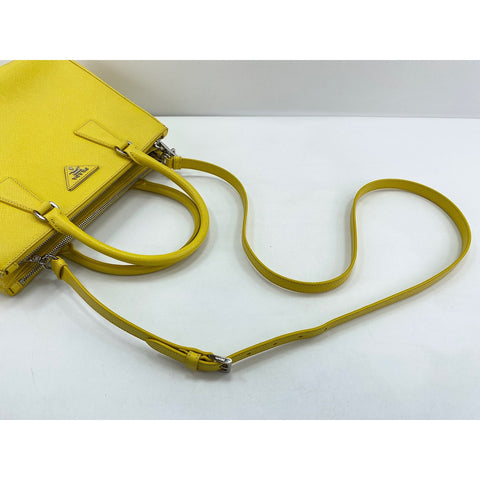 PRADA 2WAY Galleria Handbag yellow WS32059