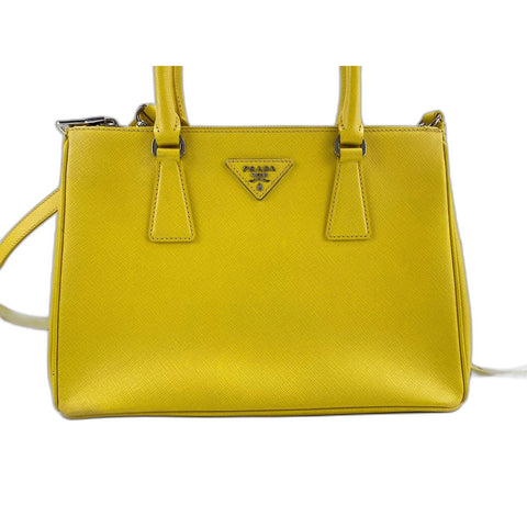 PRADA 2WAY Galleria Handbag yellow WS32059