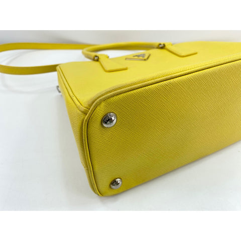 PRADA 2WAY Galleria Handbag yellow WS32059