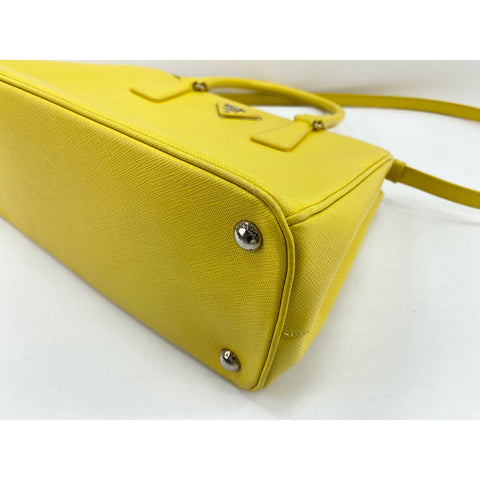 PRADA 2WAY Galleria Handbag yellow WS32059