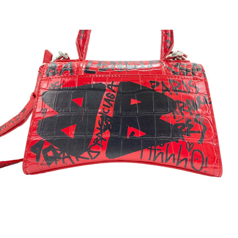 BALENCIAGA 2WAY Hourglass XS Handbag Red WS32061