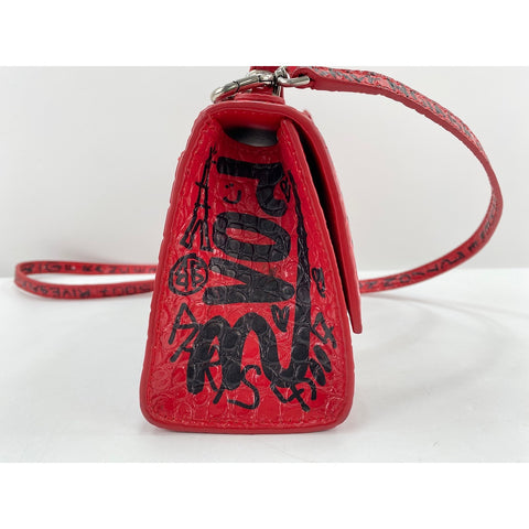 BALENCIAGA 2WAY Hourglass XS Handbag Red WS32061
