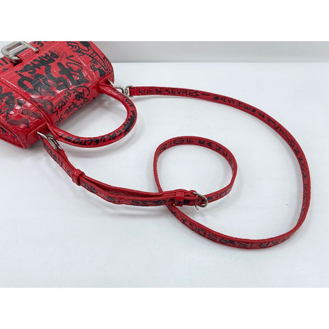 BALENCIAGA 2WAY Hourglass XS Handbag Red WS32061