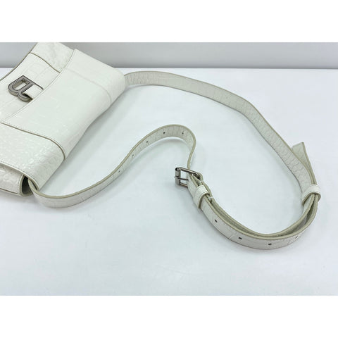 BALENCIAGA Downtown Shoulder Bag white WS32079