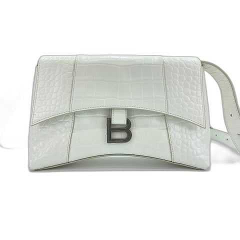 BALENCIAGA Downtown Shoulder Bag white WS32079