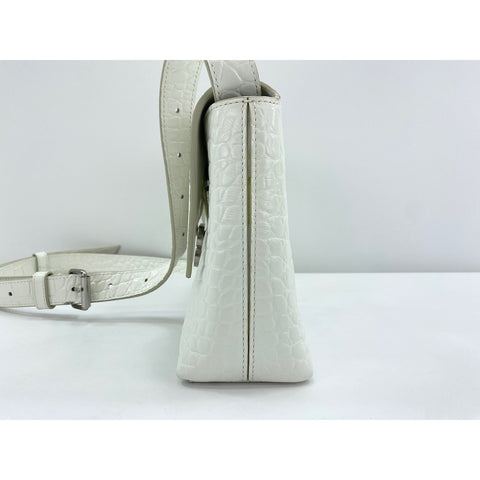 BALENCIAGA Downtown Shoulder Bag white WS32079