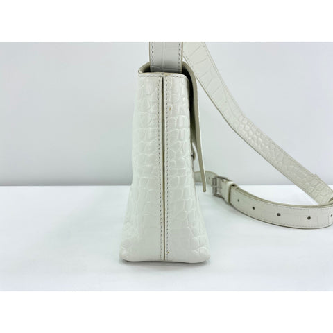 BALENCIAGA Downtown Shoulder Bag white WS32079