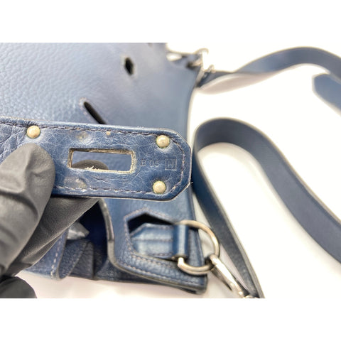 HERMES Gypsy Thier 34 Shoulder Bag Navy WS32083