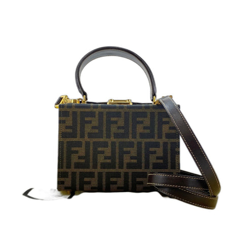 FENDI 2WAY Handbag Brown WS32100
