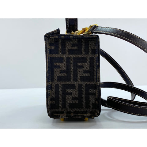 FENDI 2WAY Handbag Brown WS32100