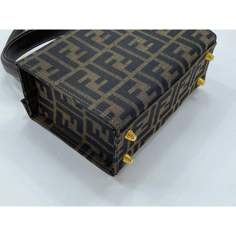 FENDI 2WAY Handbag Brown WS32100
