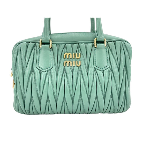 Miu Miu 2WAY Matelassé Arcadi Handbag green WS32105