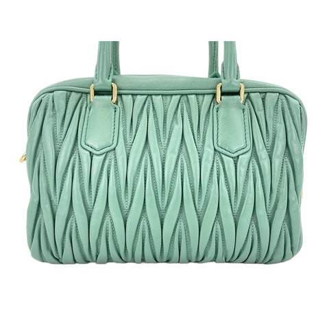 Miu Miu 2WAY Matelassé Arcadi Handbag green WS32105