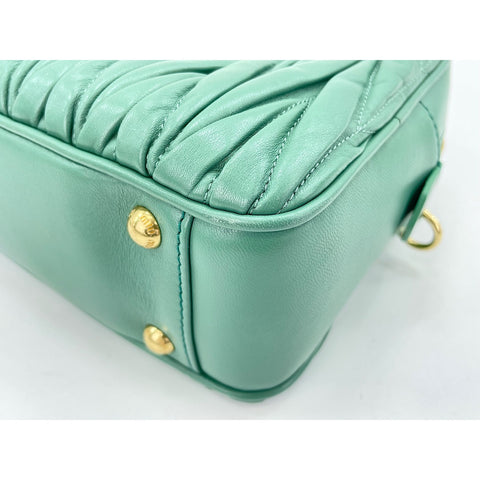 Miu Miu 2WAY Matelassé Arcadi Handbag green WS32105