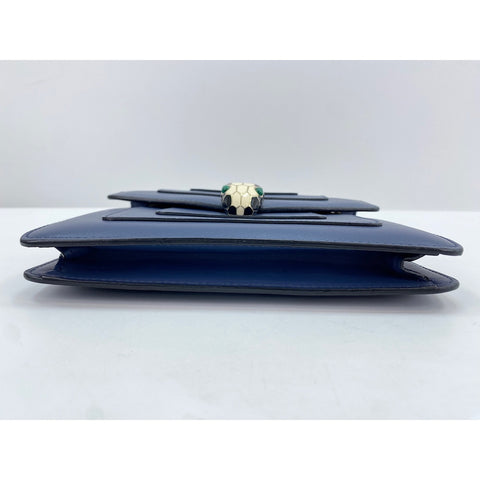 BVLGARI Leather Serpenti Forever Shoulder Bag blue WS32106