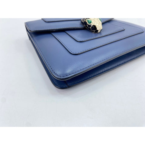 BVLGARI Leather Serpenti Forever Shoulder Bag blue WS32106