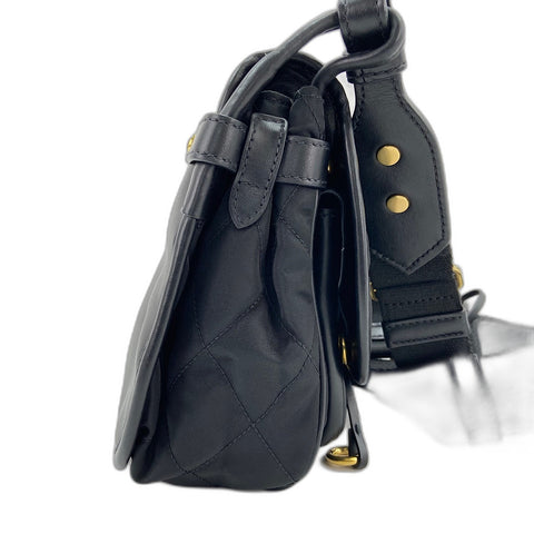 PRADA Corsaire quilting Shoulder Bag leather black WS32343