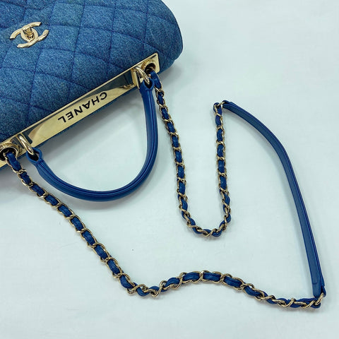 CHANEL Matrasse Handbag denim blue WS32347