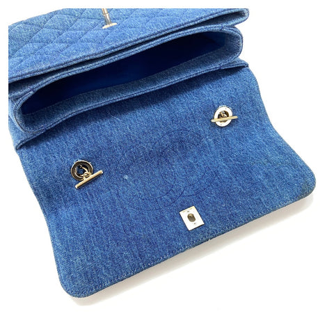 CHANEL Matrasse Handbag denim blue WS32347