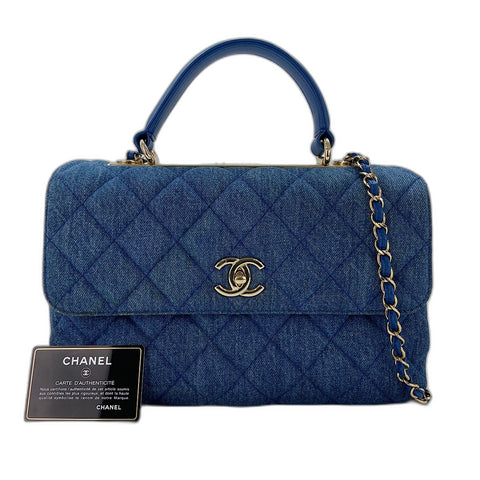 CHANEL Matrasse Handbag denim blue WS32347