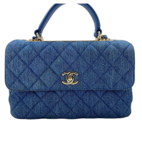 CHANEL Matrasse Handbag denim blue WS32347