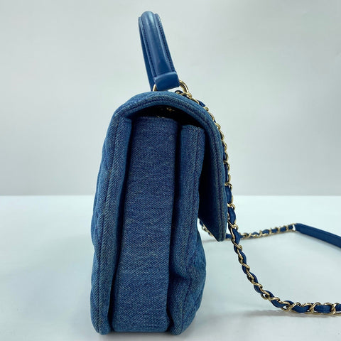 CHANEL Matrasse Handbag denim blue WS32347