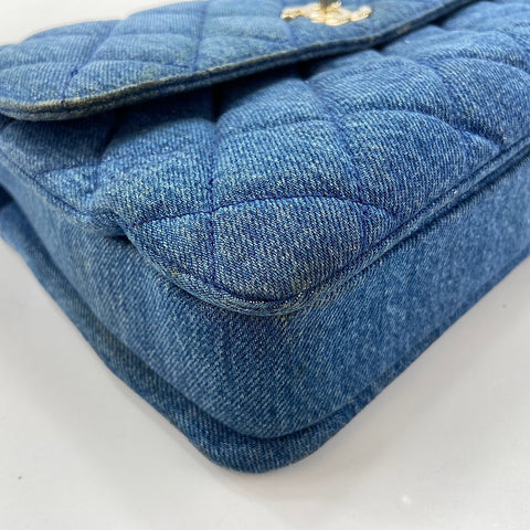 CHANEL Matrasse Handbag denim blue WS32347