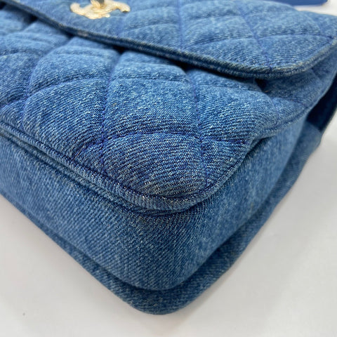 CHANEL Matrasse Handbag denim blue WS32347