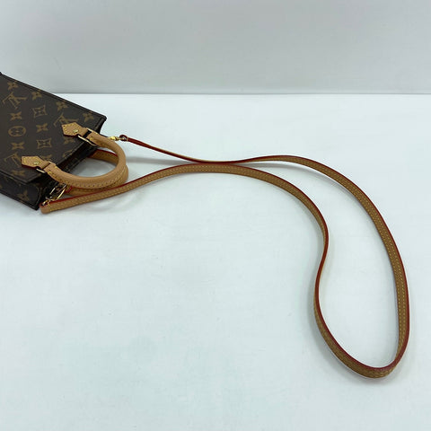 LOUIS VUITTON Petit Sac Plat Handbag Brown WS32359