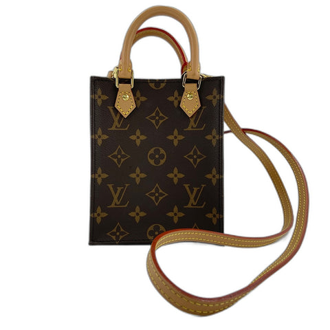 LOUIS VUITTON Petit Sac Plat Handbag Brown WS32359