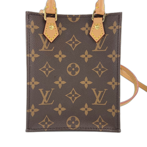 LOUIS VUITTON Petit Sac Plat Handbag Brown WS32359